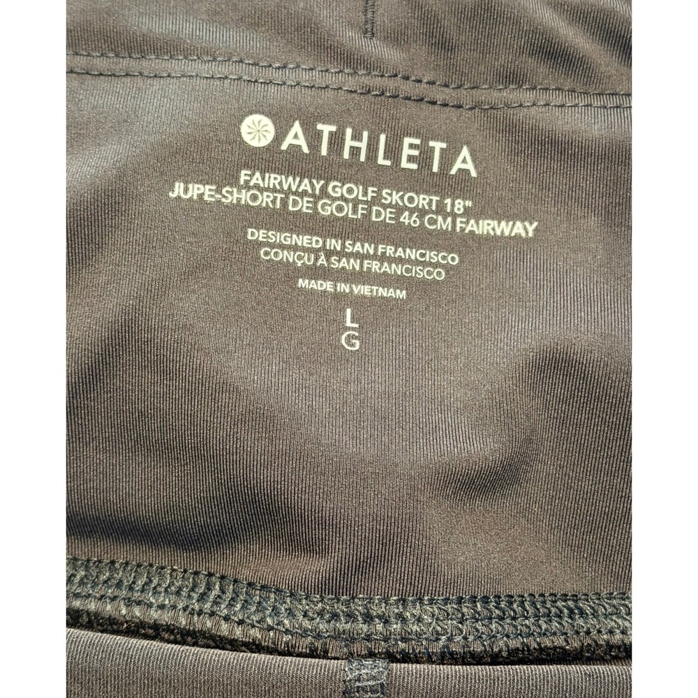 Athleta Womens Fairway Golf Skort 18" Black Size Large High Rise Preppy Stretch - Picture 6 of 8